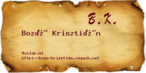 Bozó Krisztián névjegykártya
